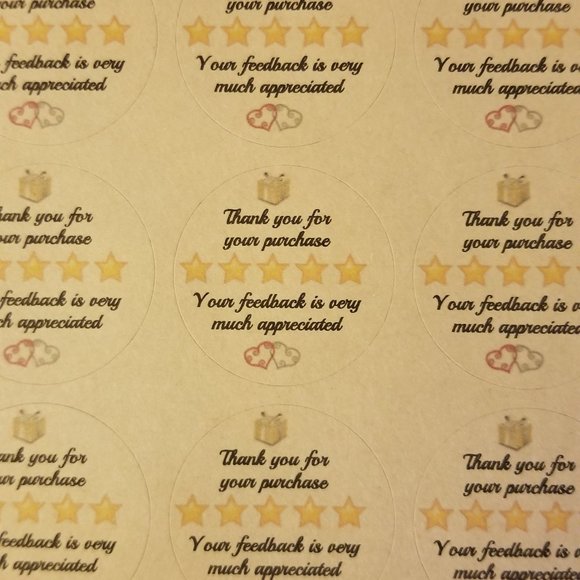 120 Labels Kraft Brown Thank You For Your Purchase - Picture 4 of 5